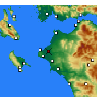 Nächste Vorhersageorte - Andravida - Karte