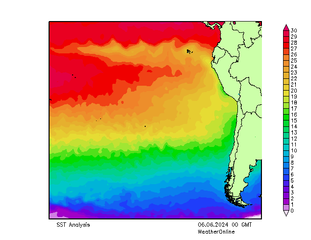 Pazifik SST Do 06.06.2024 00 UTC