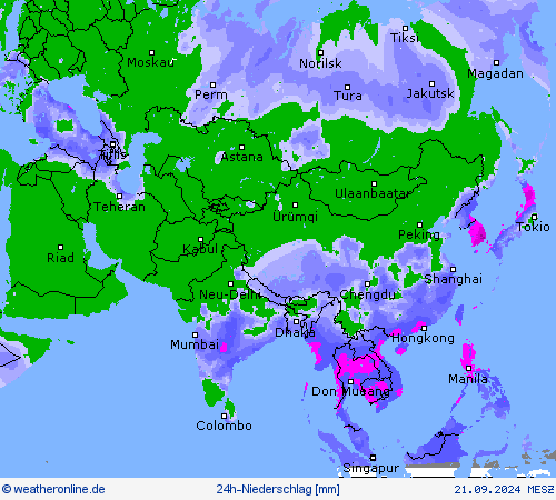24h-Niederschlag Vorhersagekarten
