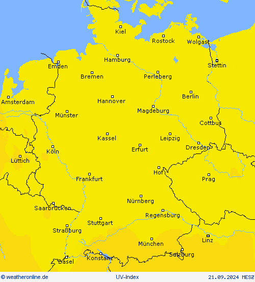 UV-Index Vorhersagekarten