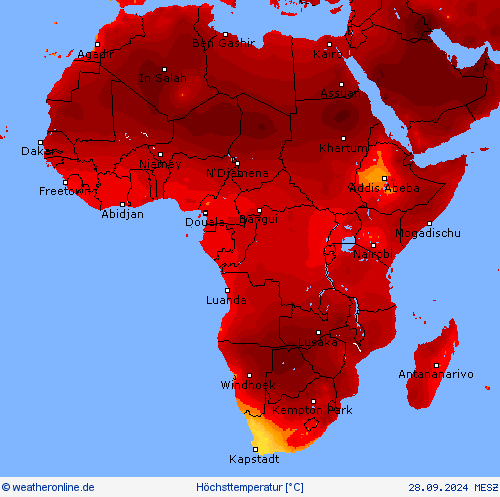 Höchsttemperatur Vorhersagekarten