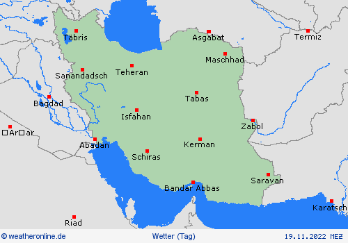 übersicht Iran Asien Vorhersagekarten