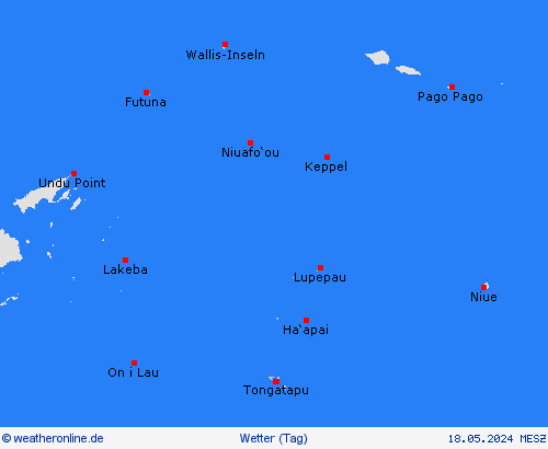 übersicht Tonga Ozeanien Vorhersagekarten