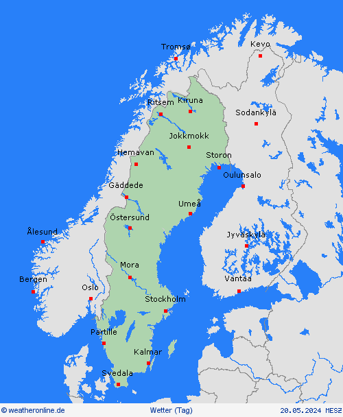 übersicht Schweden Europa Vorhersagekarten