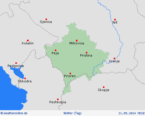 übersicht Kosovo Europa Vorhersagekarten