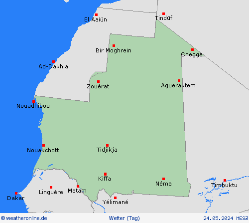 übersicht Mauretanien Afrika Vorhersagekarten