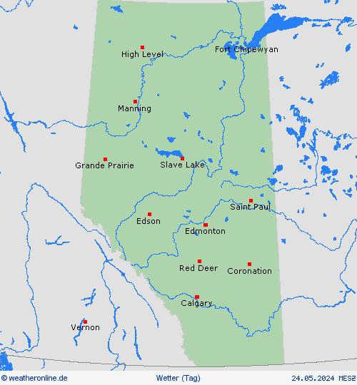 übersicht Alberta Nordamerika Vorhersagekarten