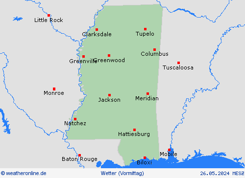 übersicht Mississippi Nordamerika Vorhersagekarten