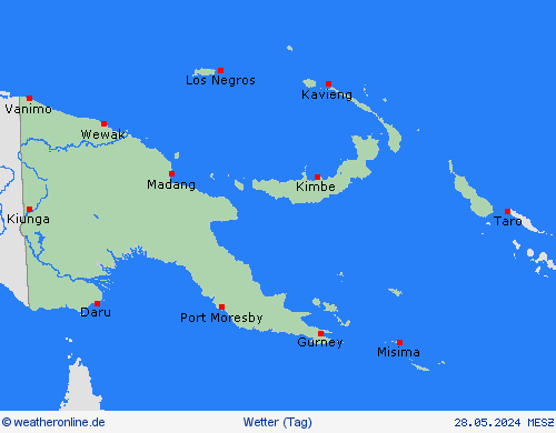 übersicht Papua-Neuguinea Ozeanien Vorhersagekarten