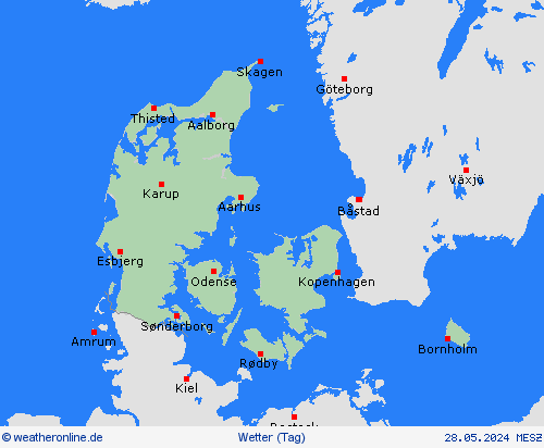 übersicht Dänemark Europa Vorhersagekarten