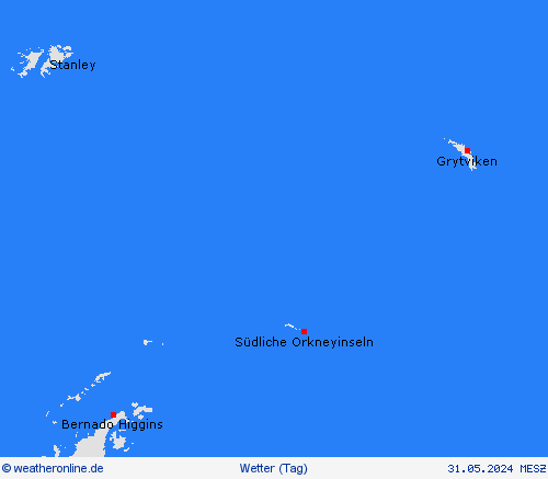 übersicht Südliche Orkneyinseln Südamerika Vorhersagekarten