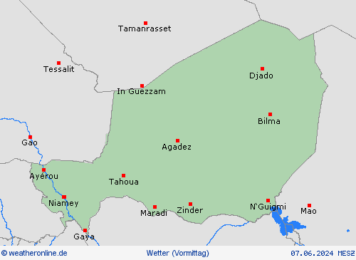 übersicht Niger Afrika Vorhersagekarten