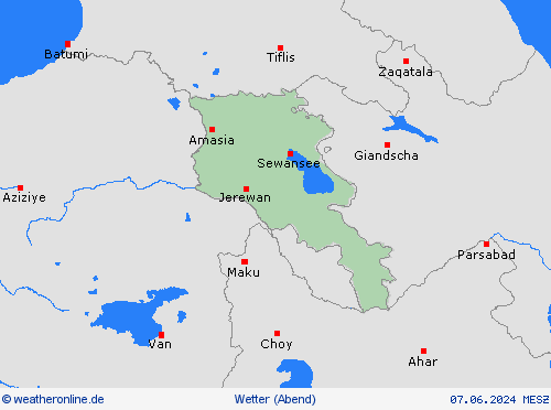 übersicht Armenien Asien Vorhersagekarten