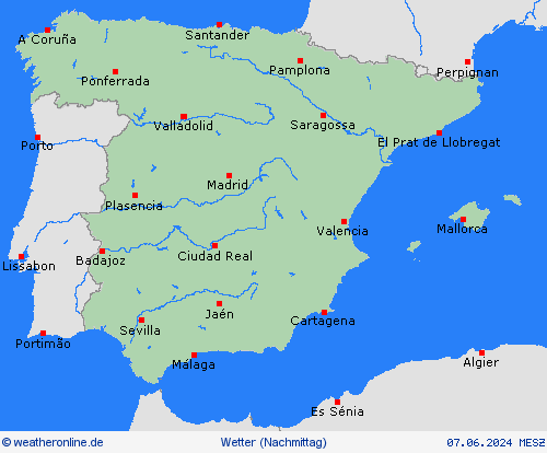 übersicht Spanien Europa Vorhersagekarten