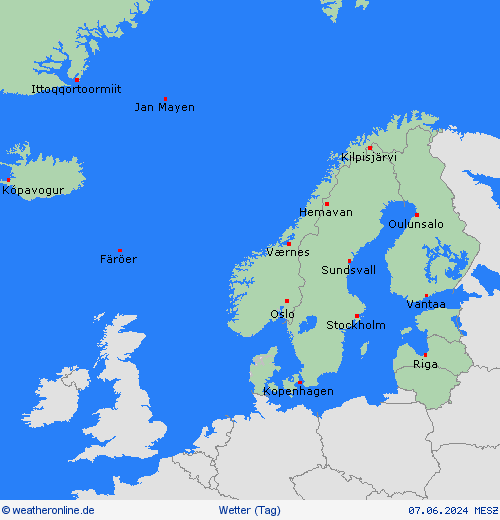 übersicht  Europa Vorhersagekarten