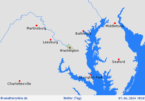 übersicht Washington, D.C. Nordamerika Vorhersagekarten