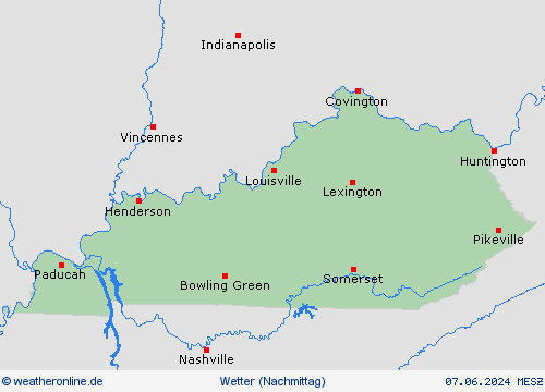 übersicht Kentucky Nordamerika Vorhersagekarten