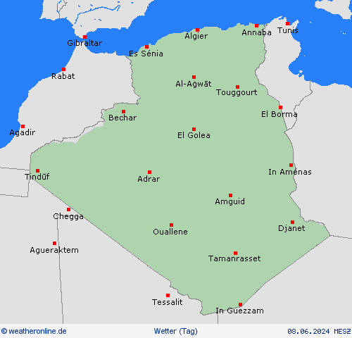 übersicht Algerien Afrika Vorhersagekarten