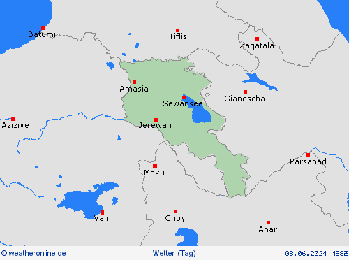 übersicht Armenien Asien Vorhersagekarten