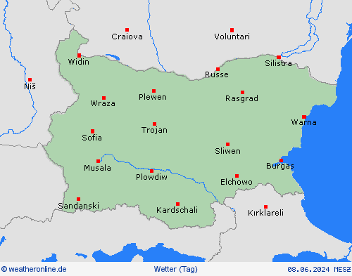 übersicht Bulgarien Europa Vorhersagekarten