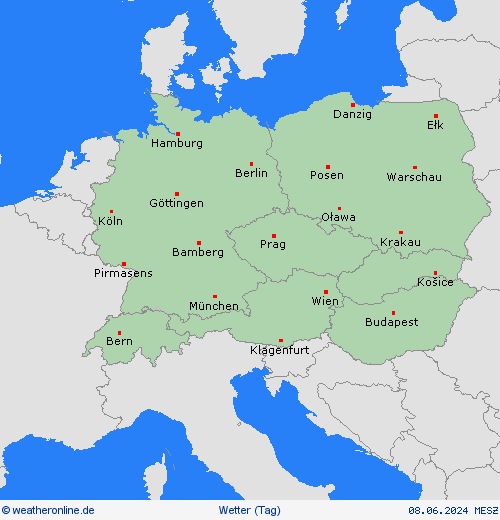 übersicht  Europa Vorhersagekarten