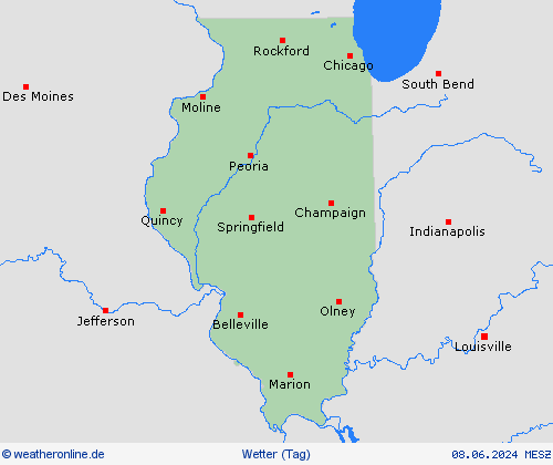 übersicht Illinois Nordamerika Vorhersagekarten