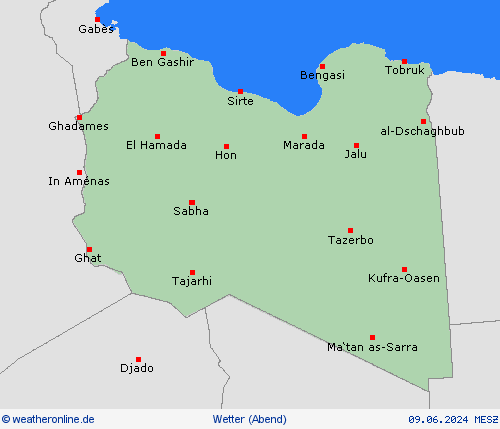 übersicht Libyen Afrika Vorhersagekarten