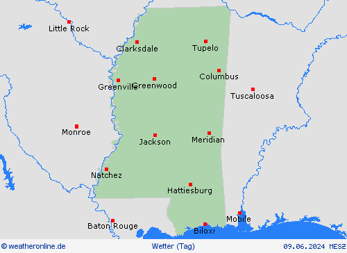 übersicht Mississippi Nordamerika Vorhersagekarten