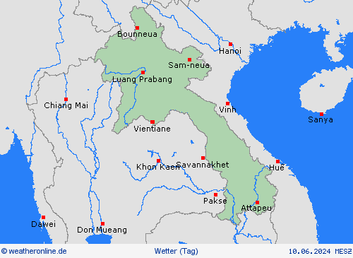 übersicht Laos Asien Vorhersagekarten