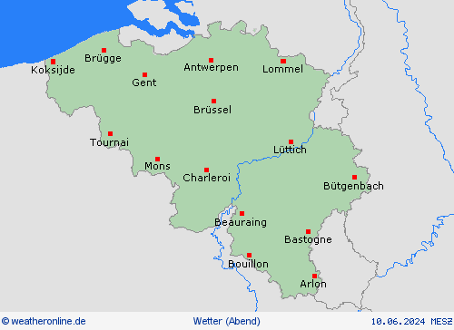 übersicht Belgien Europa Vorhersagekarten