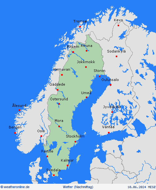 übersicht Schweden Europa Vorhersagekarten