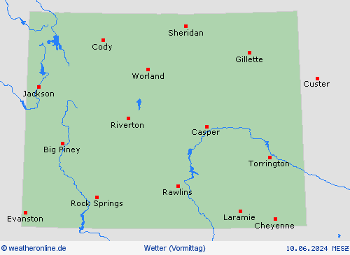 übersicht Wyoming Nordamerika Vorhersagekarten