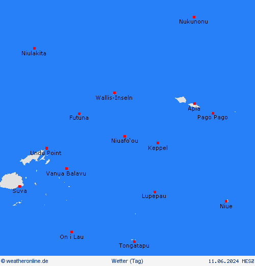 übersicht Wallis und Futuna Ozeanien Vorhersagekarten