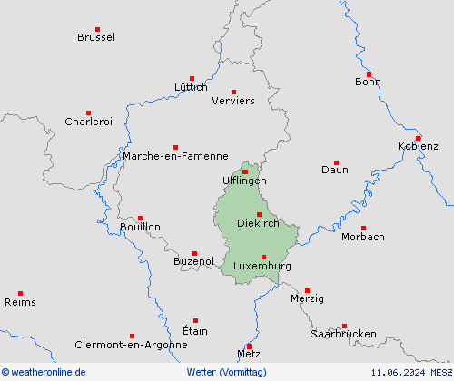übersicht Luxemburg Europa Vorhersagekarten