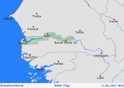 übersicht Gambia Afrika Vorhersagekarten