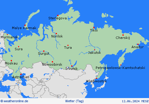 übersicht Russland Asien Vorhersagekarten