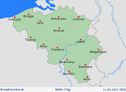 übersicht Belgien Europa Vorhersagekarten