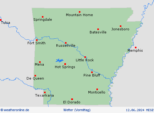 übersicht Arkansas Nordamerika Vorhersagekarten