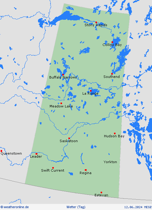 übersicht Saskatchewan Nordamerika Vorhersagekarten