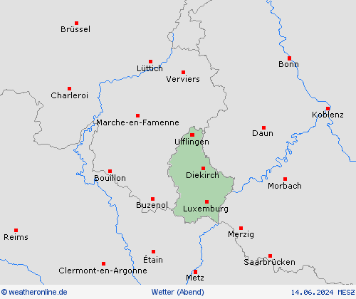 übersicht Luxemburg Europa Vorhersagekarten