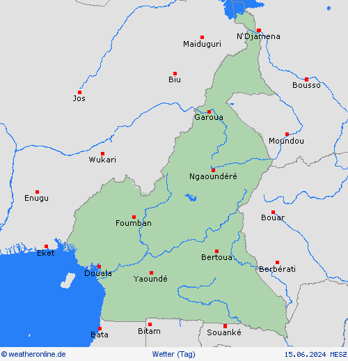 übersicht Kamerun Afrika Vorhersagekarten