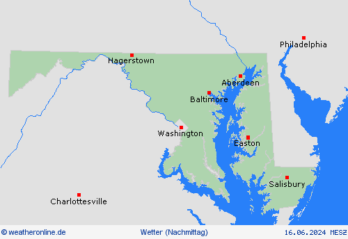 übersicht Maryland Nordamerika Vorhersagekarten