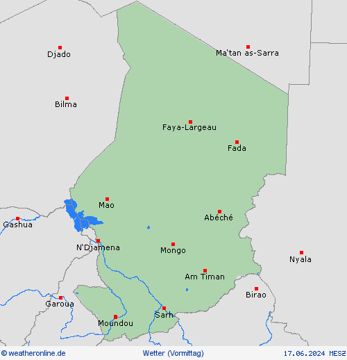 übersicht Tschad Afrika Vorhersagekarten