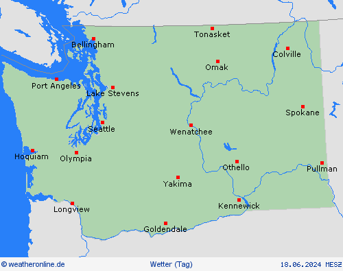 übersicht Washington Nordamerika Vorhersagekarten