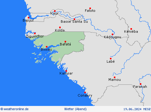 übersicht Guinea-Bissau Afrika Vorhersagekarten