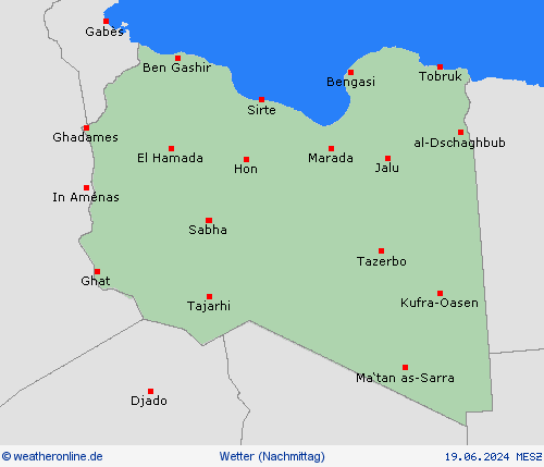 übersicht Libyen Afrika Vorhersagekarten