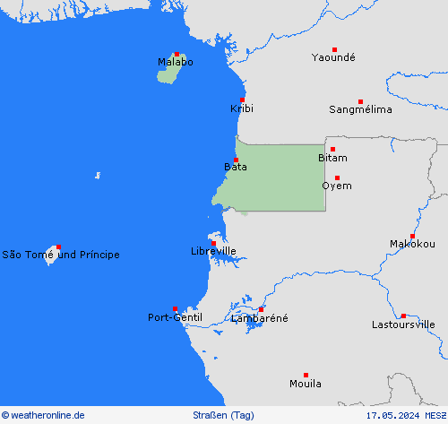 straßenwetter Äquatorialguinea Afrika Vorhersagekarten