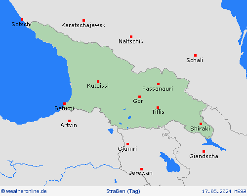 straßenwetter Georgien Asien Vorhersagekarten