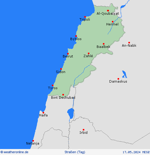 straßenwetter Libanon Asien Vorhersagekarten