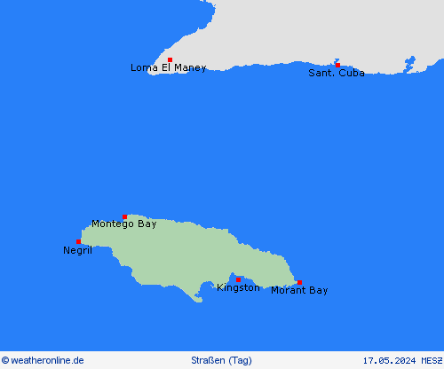 straßenwetter Jamaika Mittelamerika Vorhersagekarten